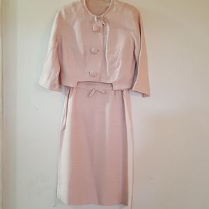 Vintage  1950's Jacket Suit Pink Sheath Dress 5/6